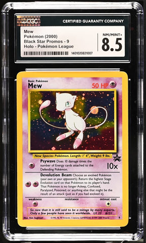 (CGC 8.5) Mew Pokémon 2000 English Black Star Promos - WotC 9 Holo Pokémon League