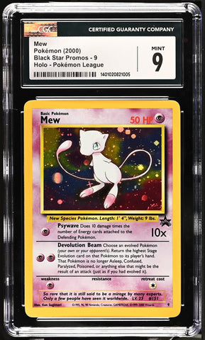 (CGC 9) Mew Pokémon 2000 English Black Star Promos - WotC 9 Holo Pokémon League